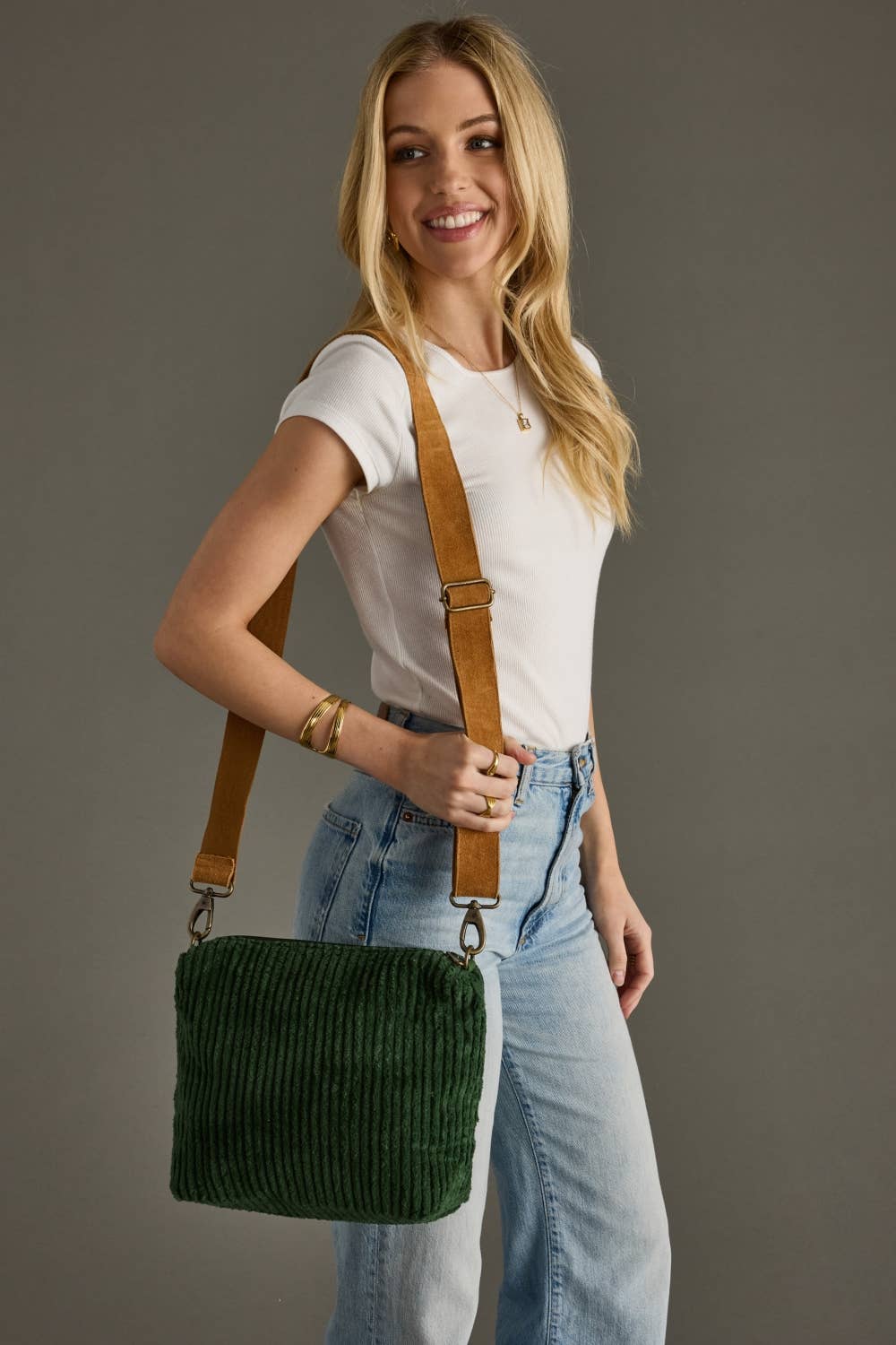 Dk. Green Corduroy Crossbody